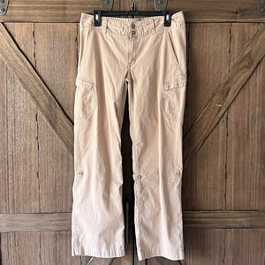 The North Face Beige Convertible Outdoor Hiking Straight Cargo Pants Size 10 EUC